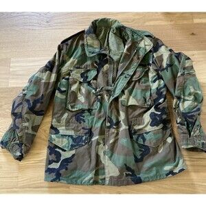 Military Issued Cold Weather Field Jacket L Woodland Camouflage Tactical Gear